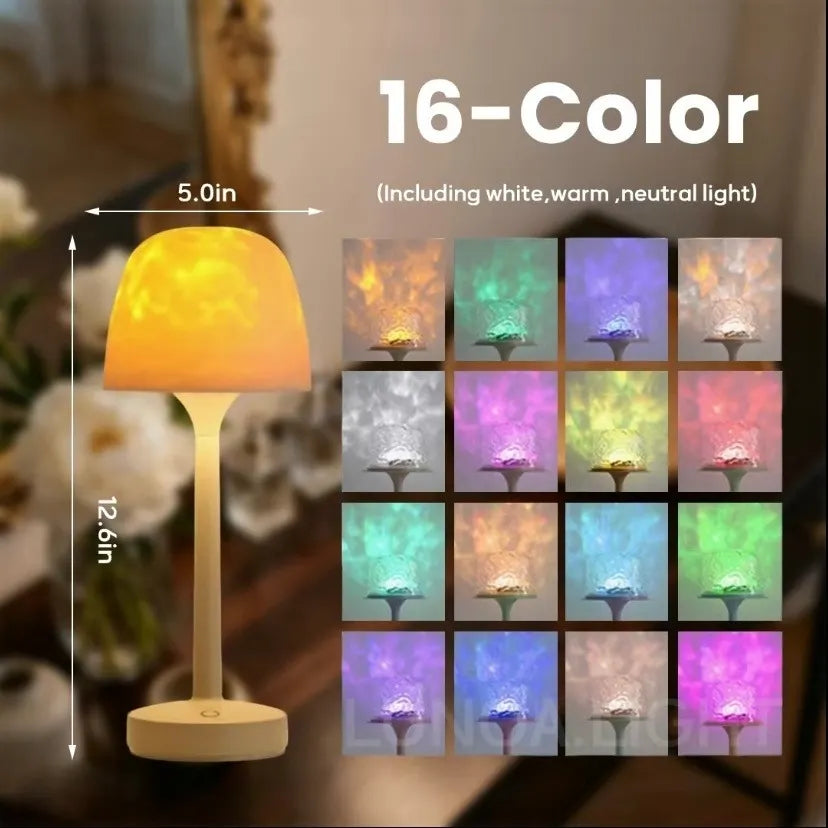 16-color RGB waterproof ocean wave projector lamp with adjustable brightness and multi light modes