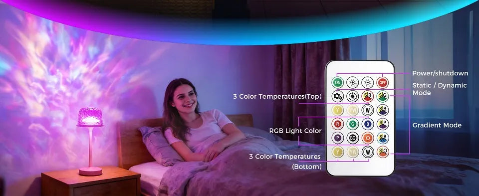 Rechargeable mood lamp with dual touch and remote control, easy to adjust light settings for bathroom and bedroom